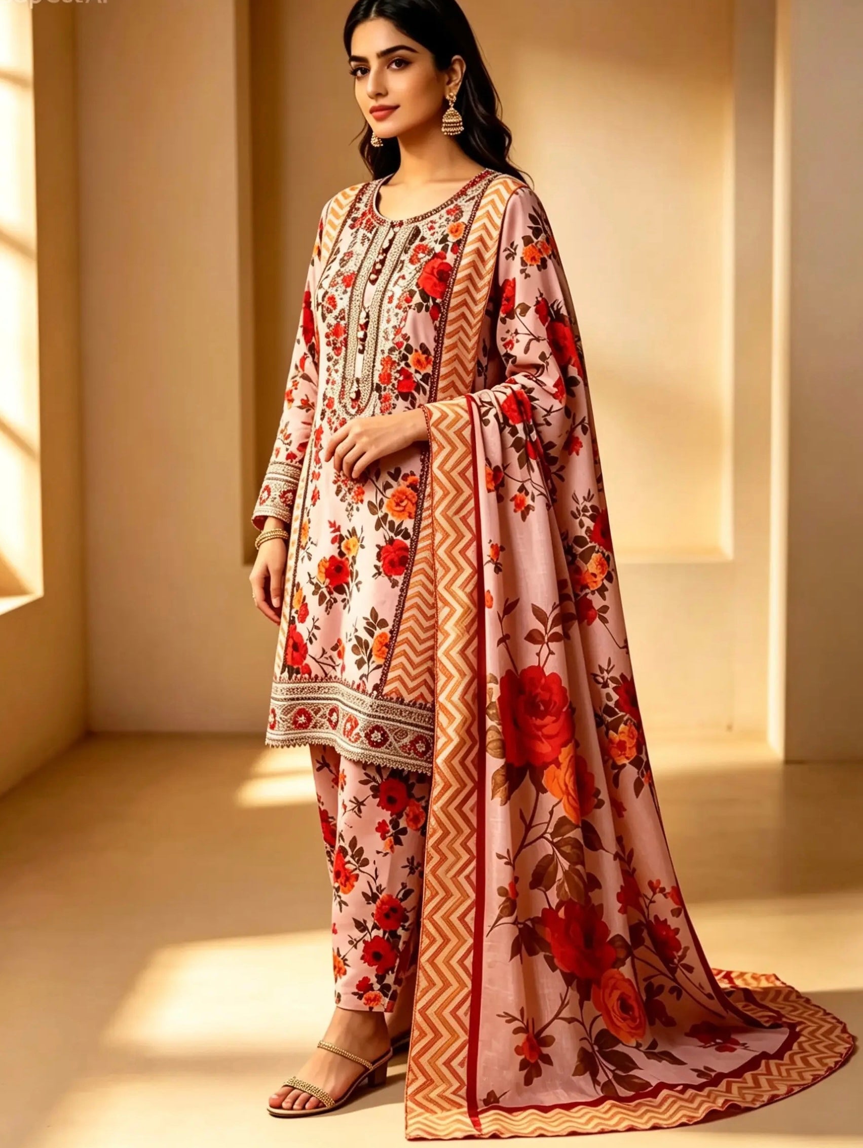 Formal Embroidered 3-peice Suit