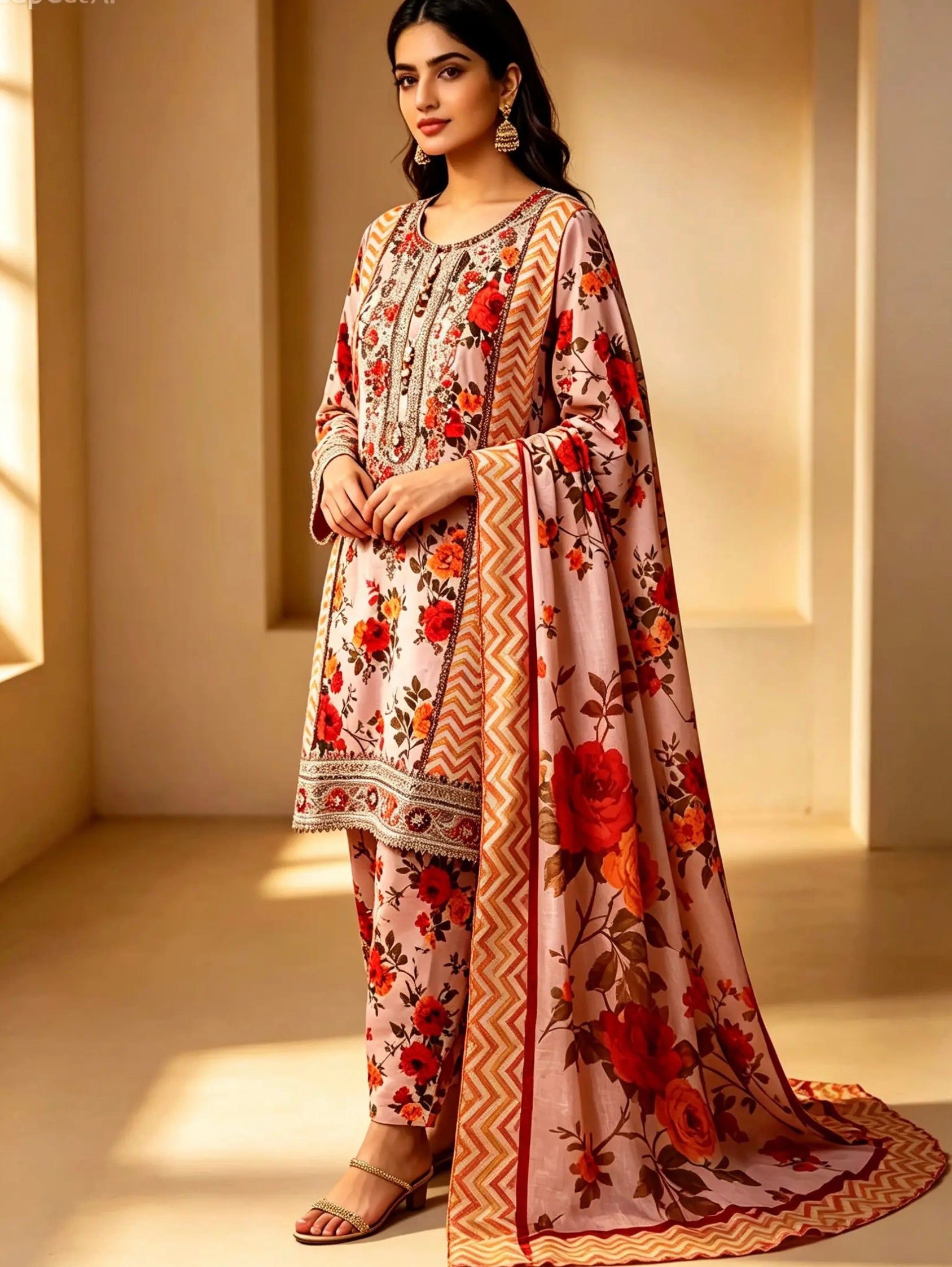 Formal Embroidered 3-peice Suit