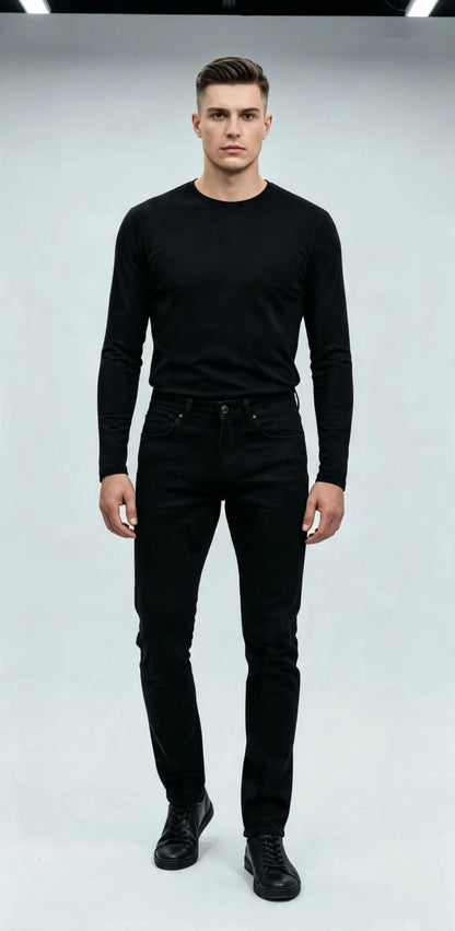 Men's solid black Jeans
