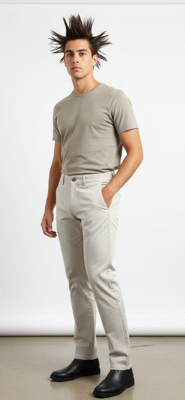 Men's Formal Cotton Trousers - Jet Black | Smart Casual Wear