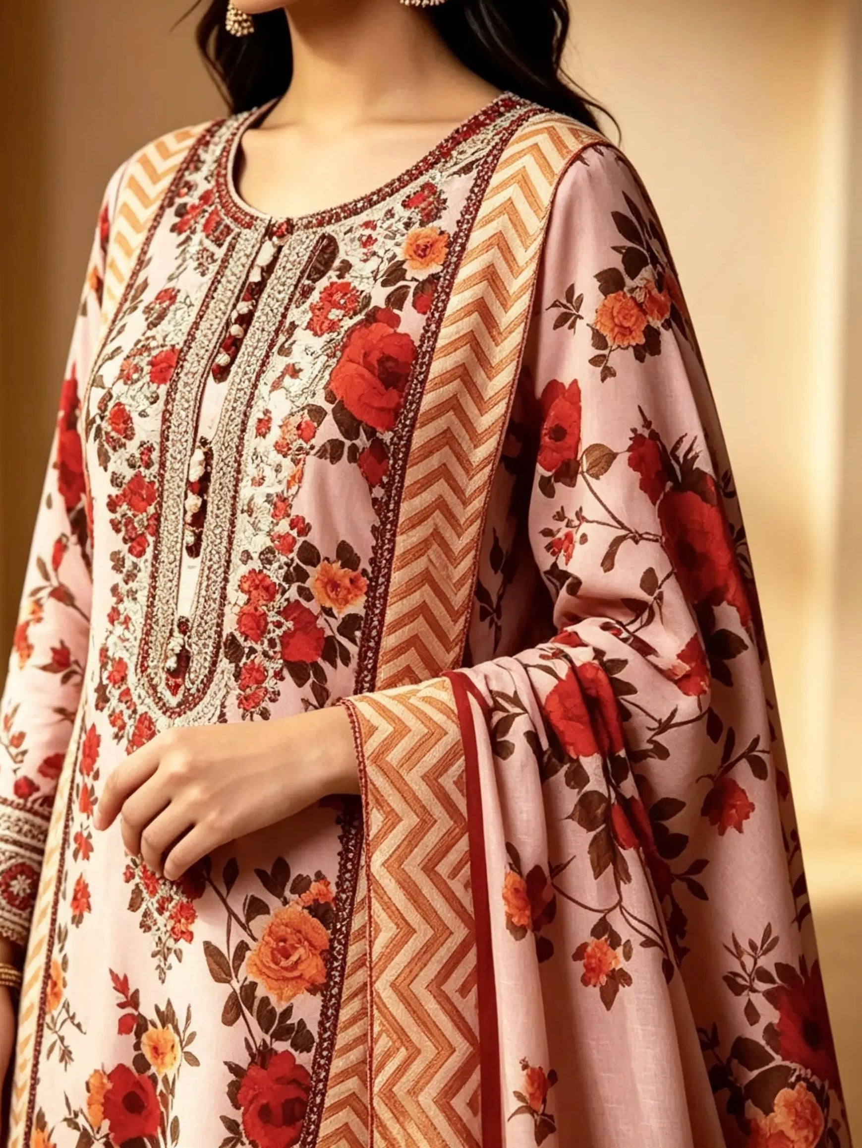 Formal Embroidered 3-peice Suit