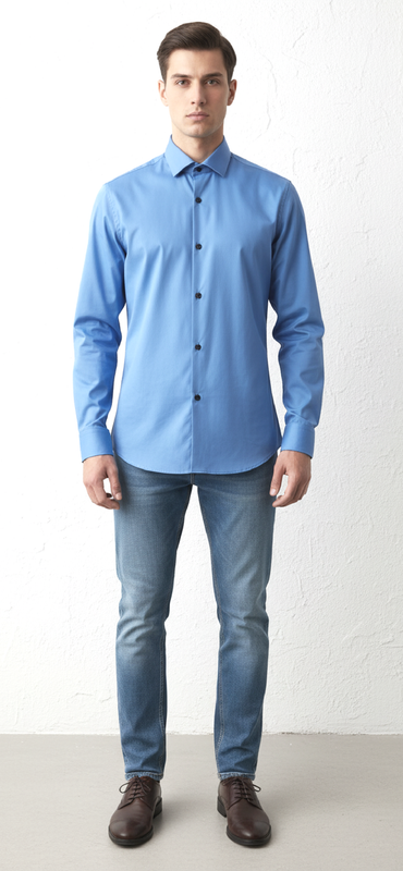 Men's Sophisticated Black Formal Shirt - Deep Tone | Sharp Evening Look