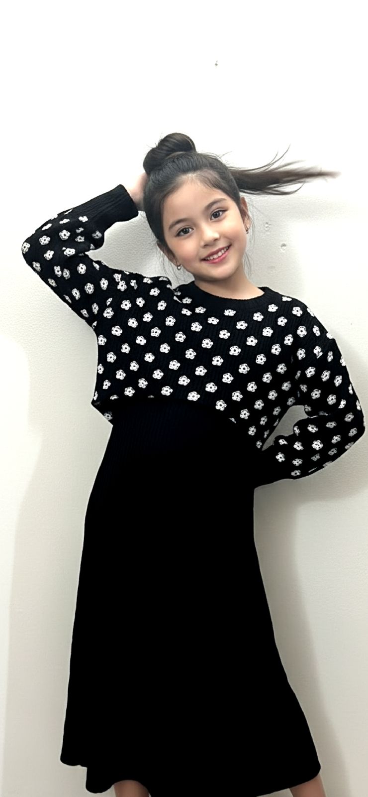 Monochrome Daisy Knit Maxi