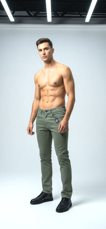 Men's Casual Cotton Chinos - Olive Green | Outdoor & Travel