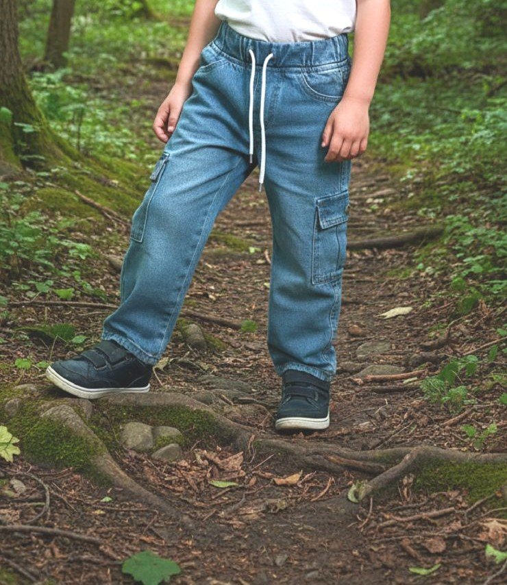 Kids Denim Cargo Pants – Stylish & Durable
