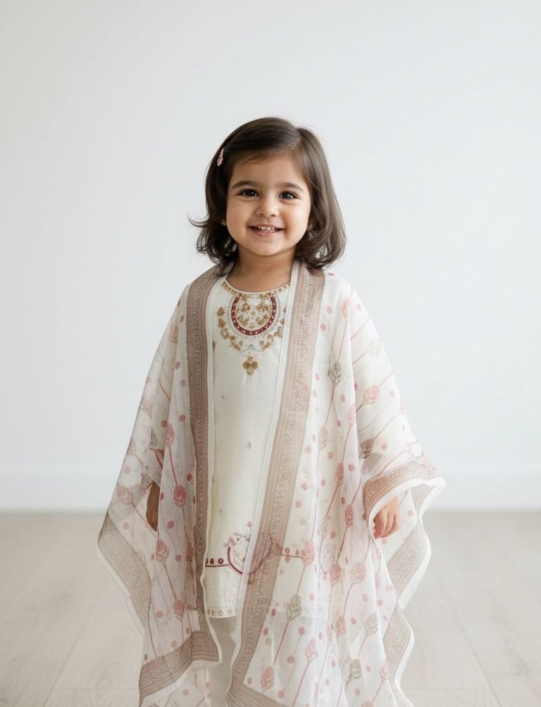 Embroidered Eastern Suit for Girls