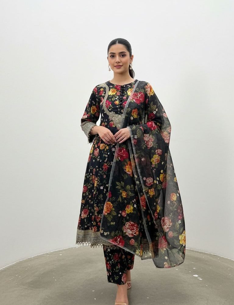 Festive Luxe Embroidered Suit