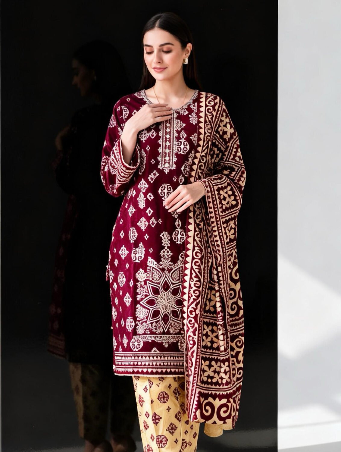 Elegant Handwork. Front Embroidery Dress